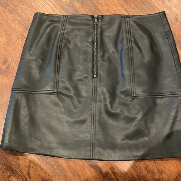 H&M Skirts Hm Black Leather Skirt Poshmark